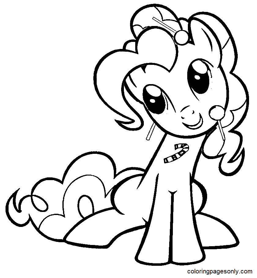Pinkie Pie with Candy Coloring Page