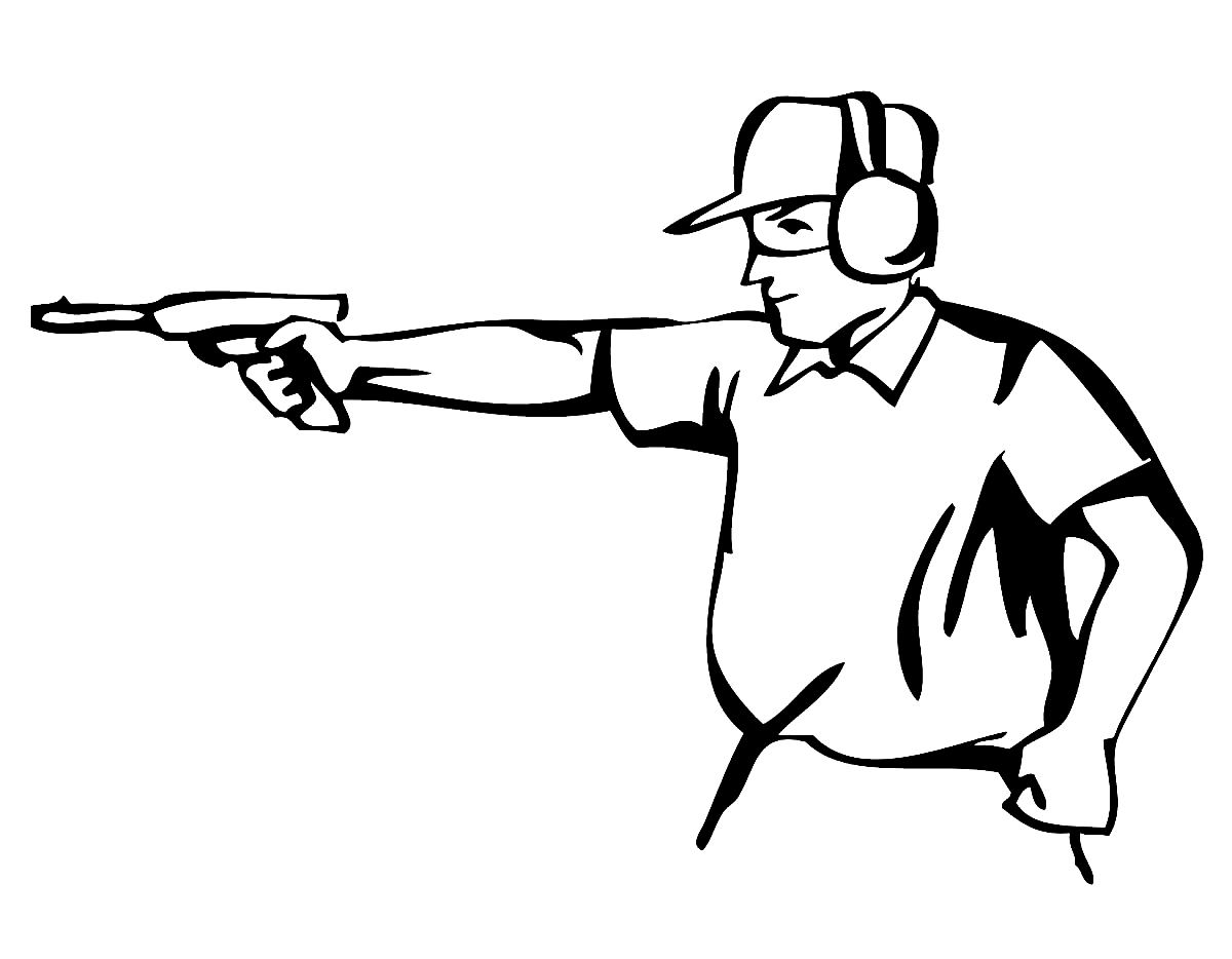 Pistol Shooting Coloring Pages