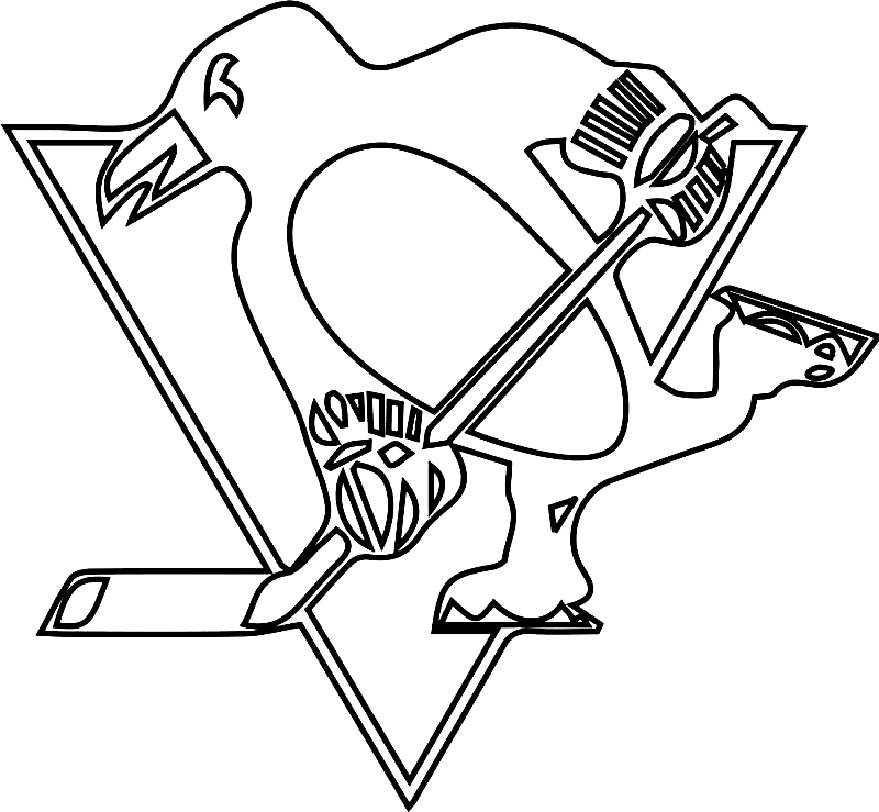 Раскраска Логотип Питтсбург Пингвинз