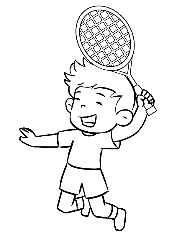 Speel Badminton Kleurplaat
