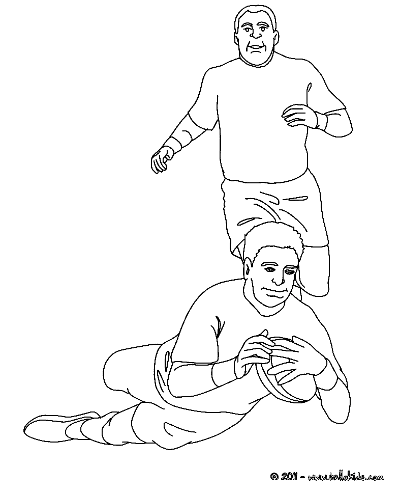 Playing Rugby Coloring Page