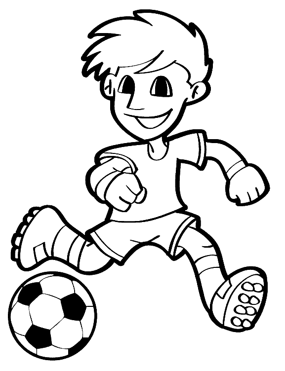 Playing Soccer Coloring Pages
