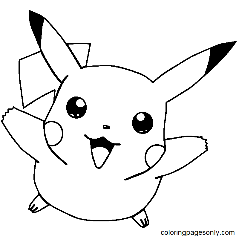 Pokémon GO Pikachu Flying Coloring Pages