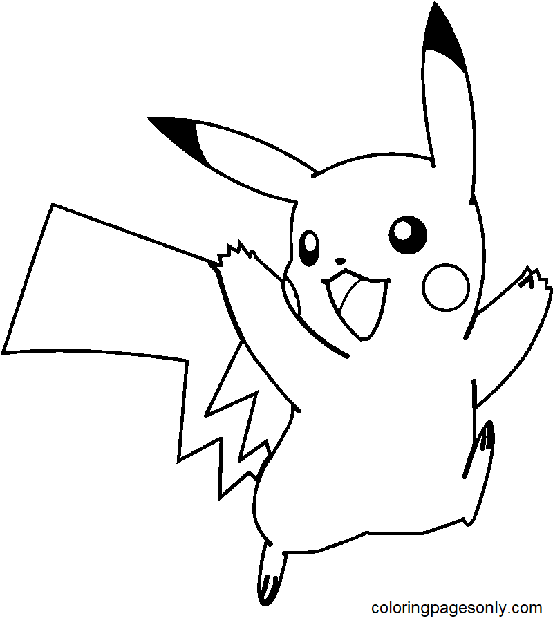 Pokemon Pikachu Printable Coloring Page