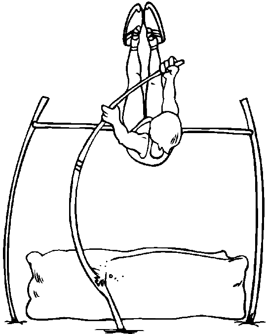 Pole Vault Jump Coloring Page