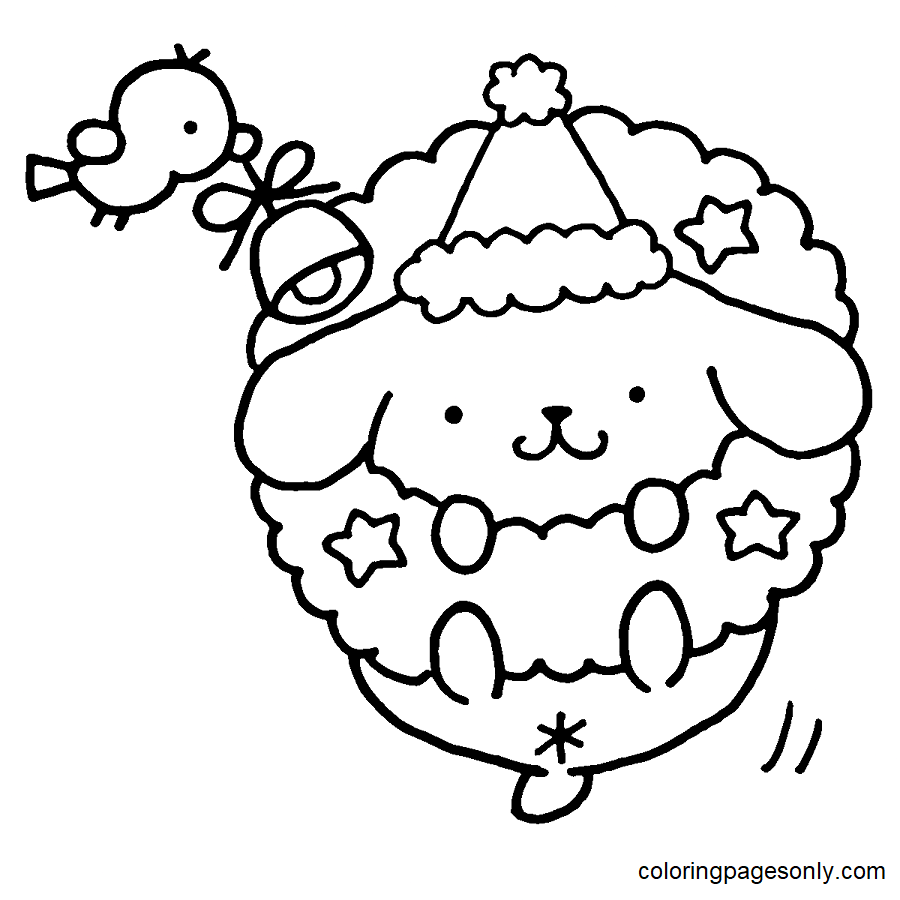 Pompompurin Christmas Coloring Page