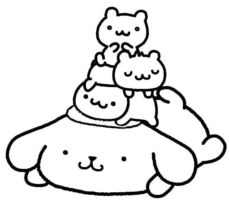 Coloriages Pompompurin Et Bagel Coloriages Pompompurin Coloriages 