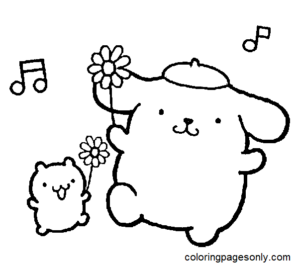 Pompompurin Sanrio Coloring Pages - Pompompurin Coloring Pages