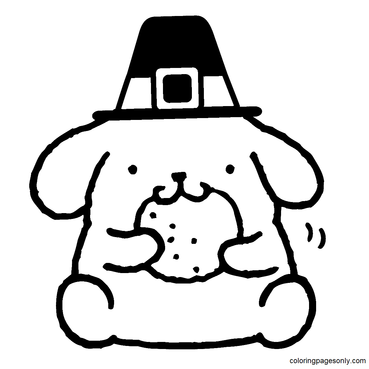 Pompompurin Thanksgiving Coloring Page