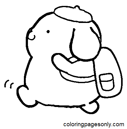 Pompompurin goes to School Coloring Pages