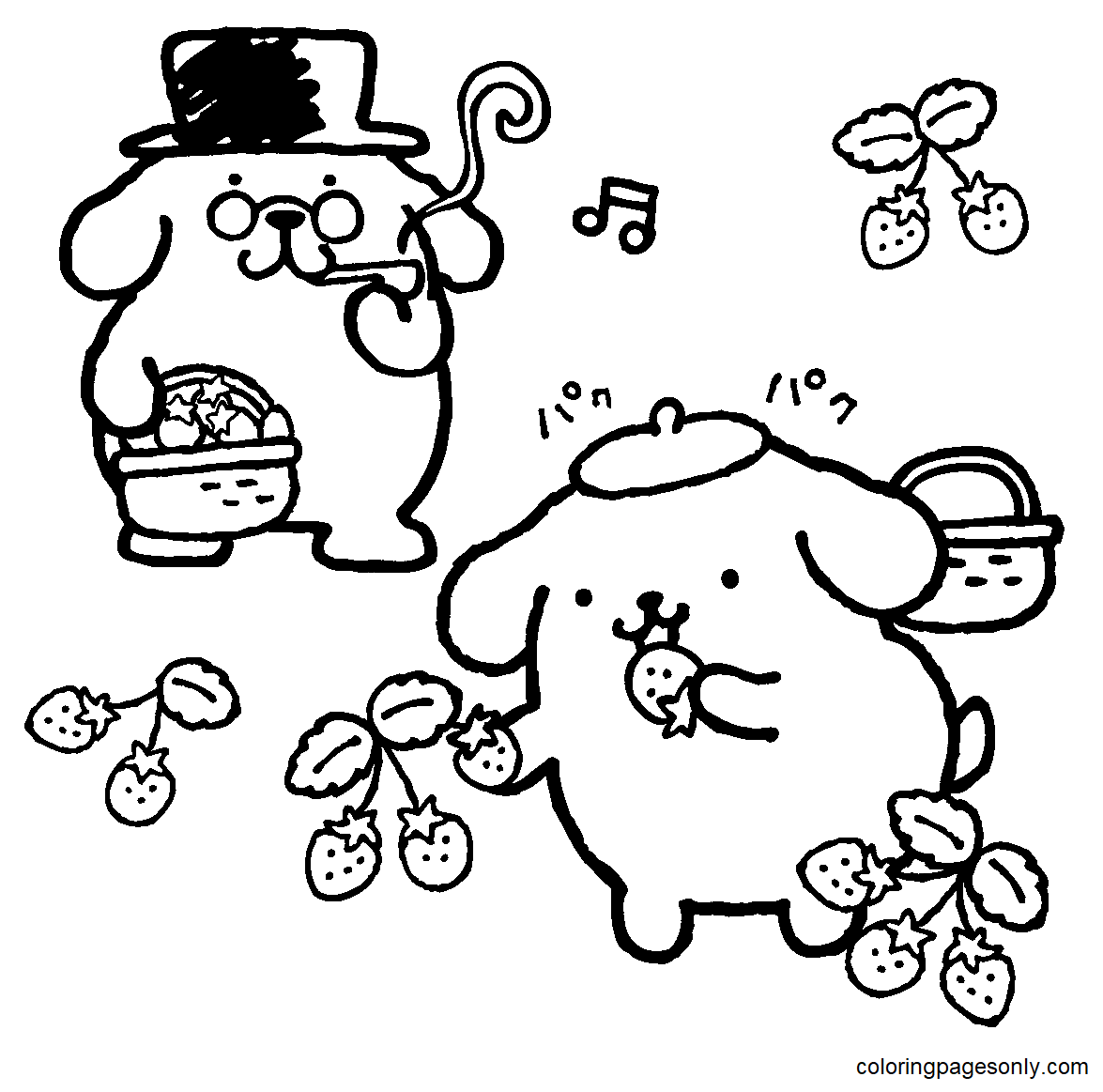 Pompompurin with Father Coloring Page