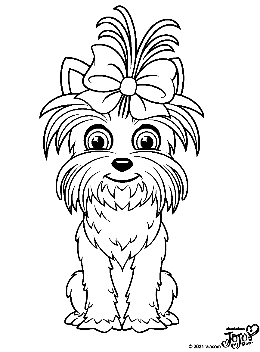 Pretty Bow Bow Coloring Page