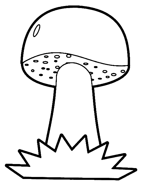 Imprimir página para colorir de cogumelos para crianças