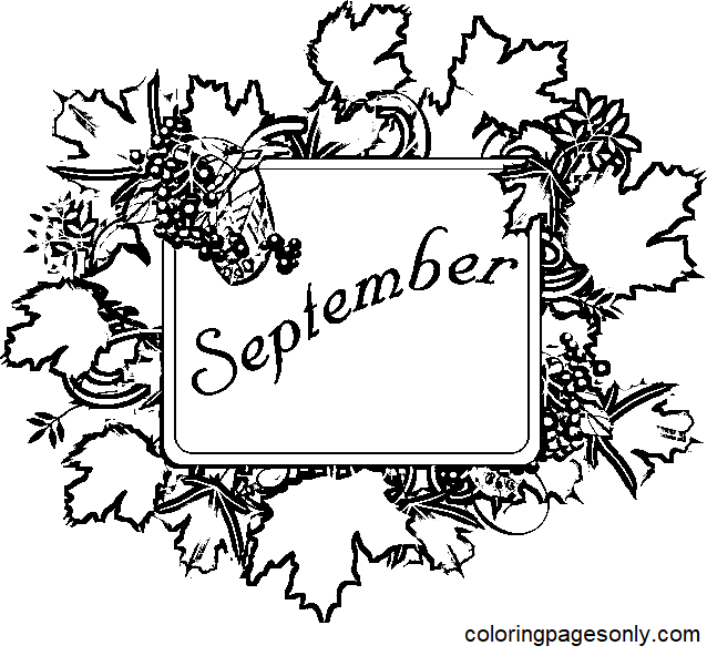Print September Coloring Page