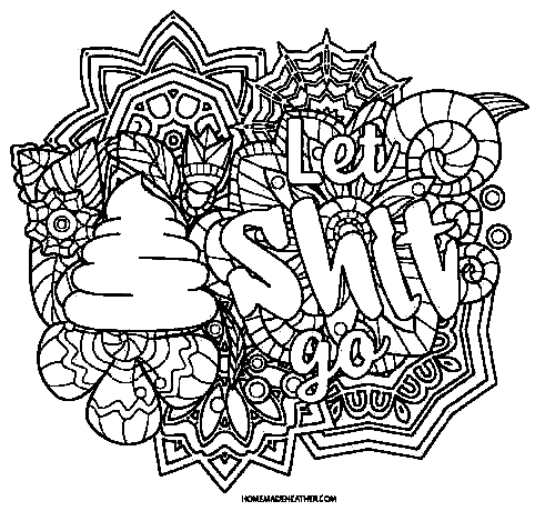 Print Swear Word Adults Coloring Page