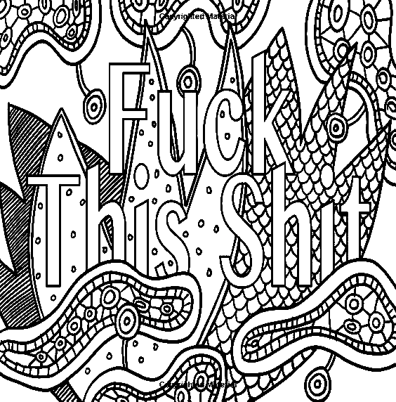 Print Swear Word Image Coloring Page