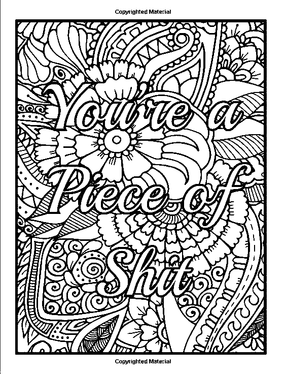 Printable Adults Swear Word Coloring Page