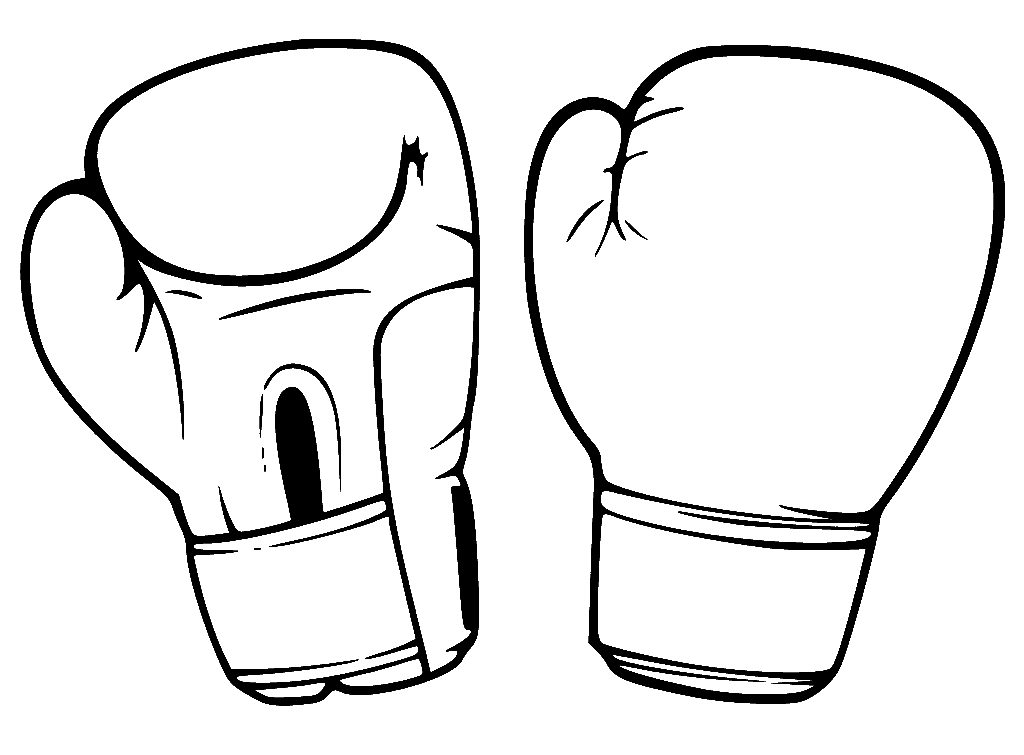 Раскраска Боксерские перчатки для печати