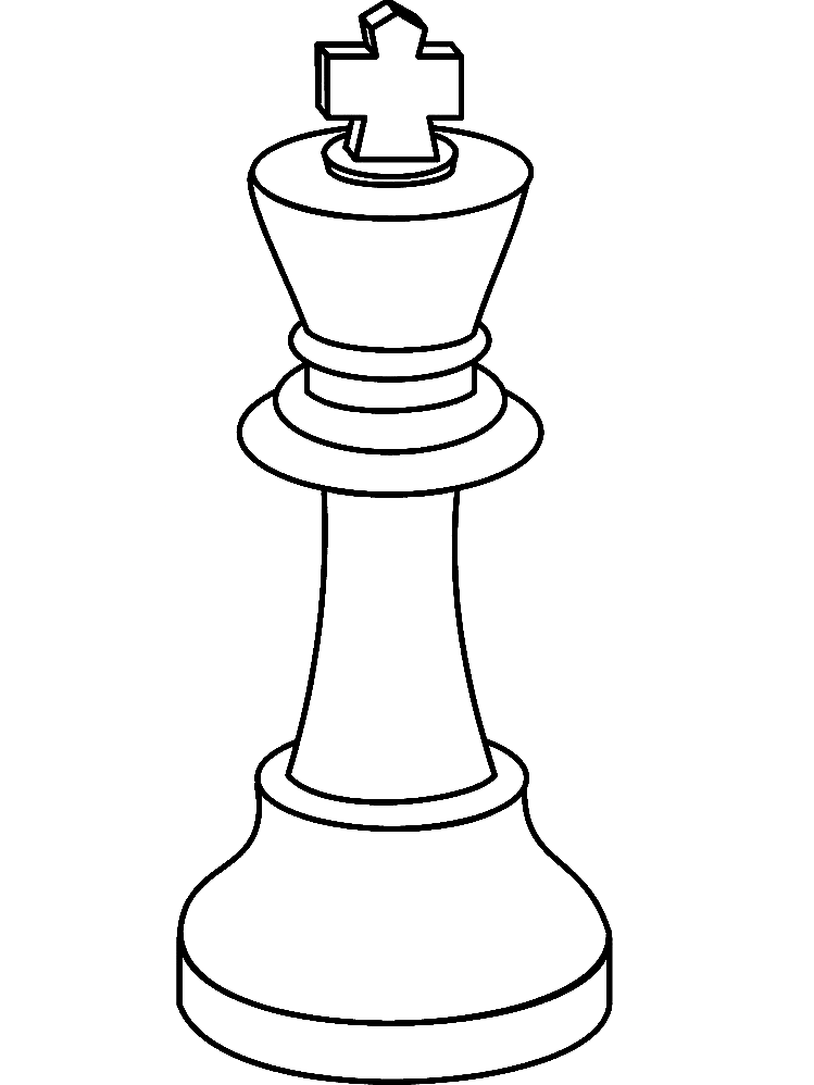 Druckbare Schachkönig Malvorlage