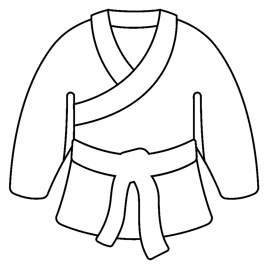 Printable Martial Arts Uniform Coloring Page