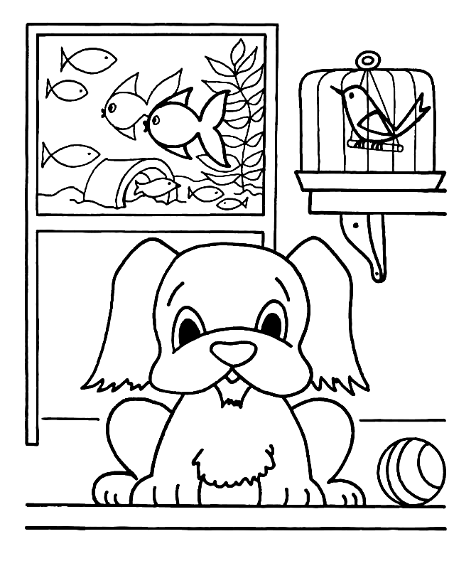 Printable Pets Coloring Page