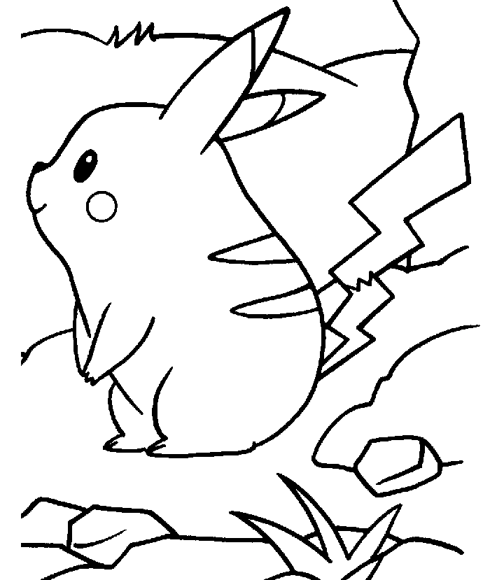 Druckbare Pikachu-Blätter-Malseite