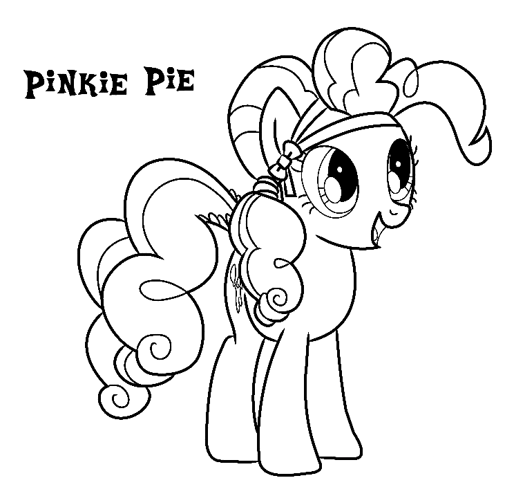 Pagina da colorare stampabile di Pinkie Pie