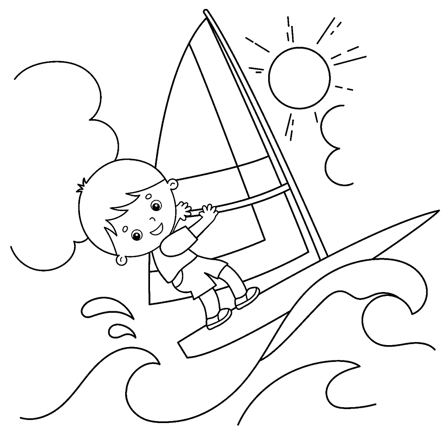 Printable Sailing Coloring Page