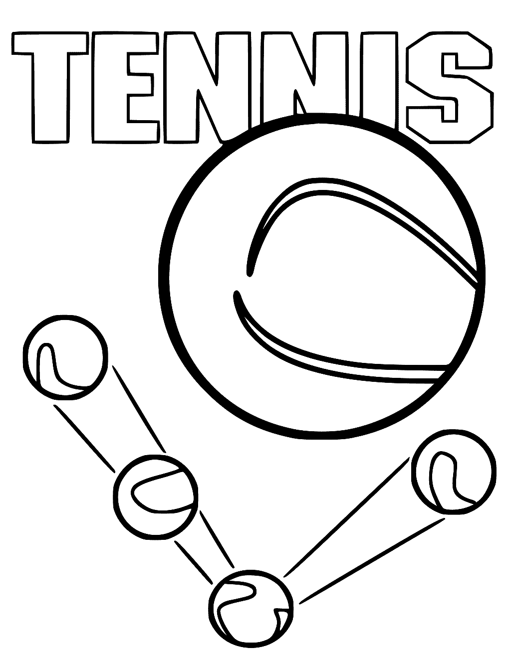 Раскраска Теннис для печати