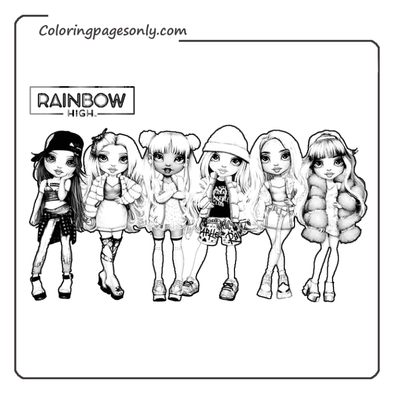 36 Free Printable Rainbow High Coloring Pages