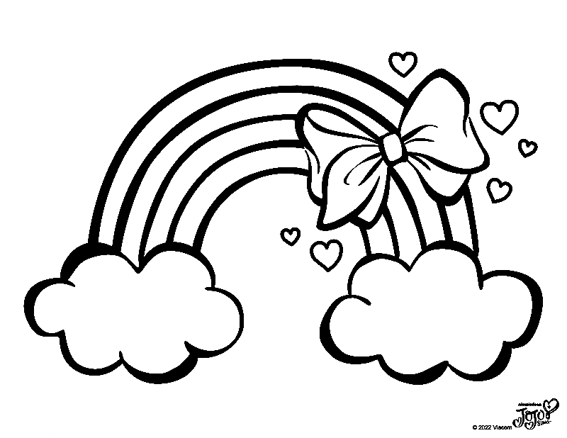 Rainbow and Hair Bow of Jojo Siwa Coloring Pages