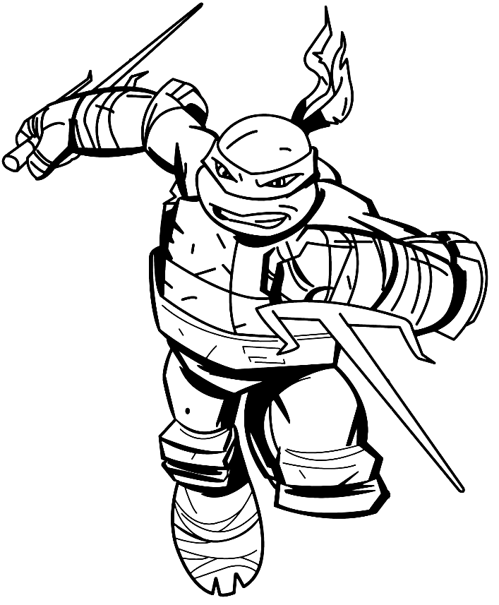 Raphael Fighting Coloring Pages