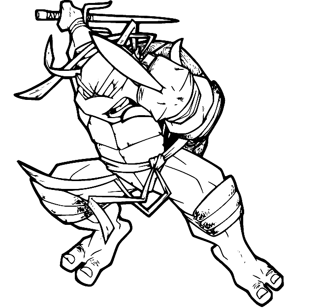 Raphael Jumping Coloring Page