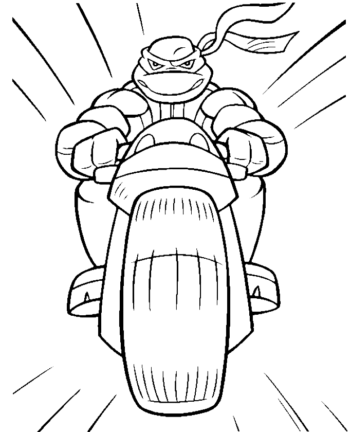 《忍者神龟》中骑摩托车的拉斐尔
