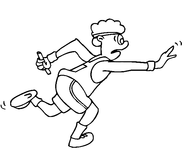 Relay Race Runner Coloring Pages