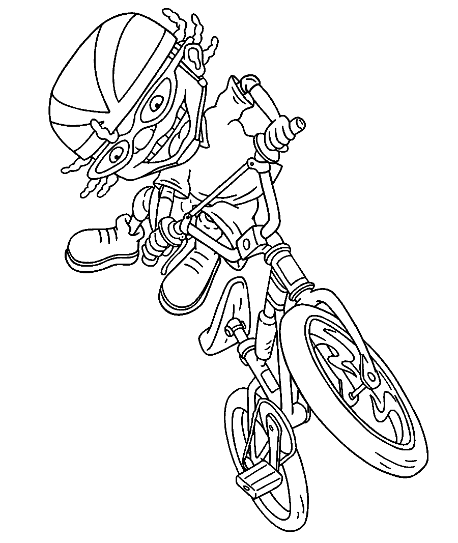 Riding BMX Coloring Page