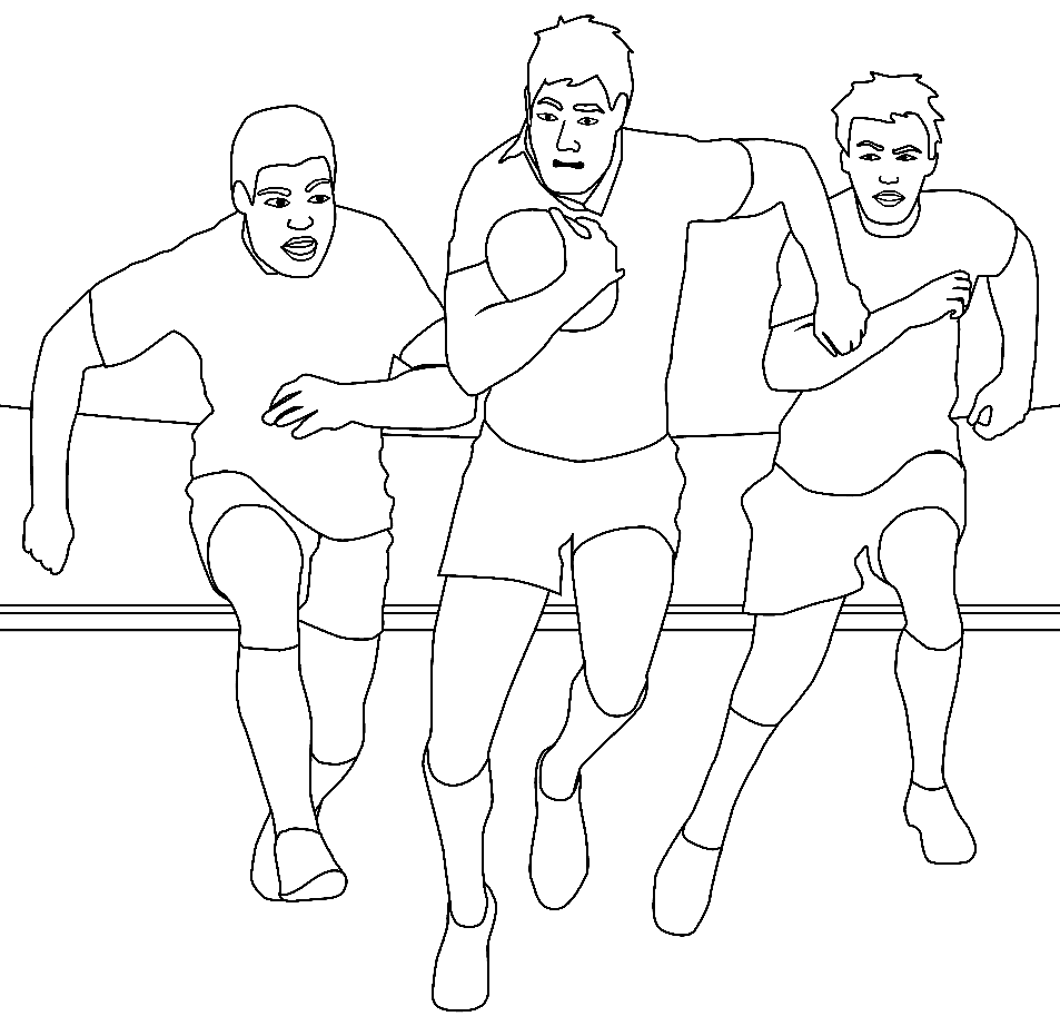 Rugby Players Coloring Pages
