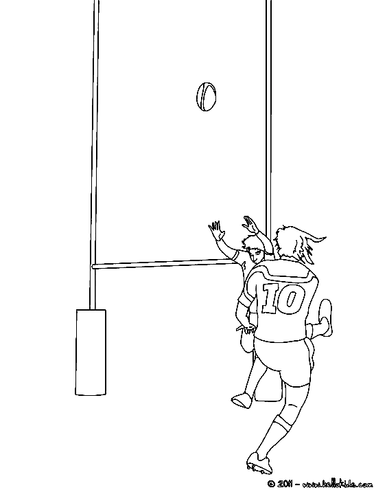 Rugby drop kick Coloring Page