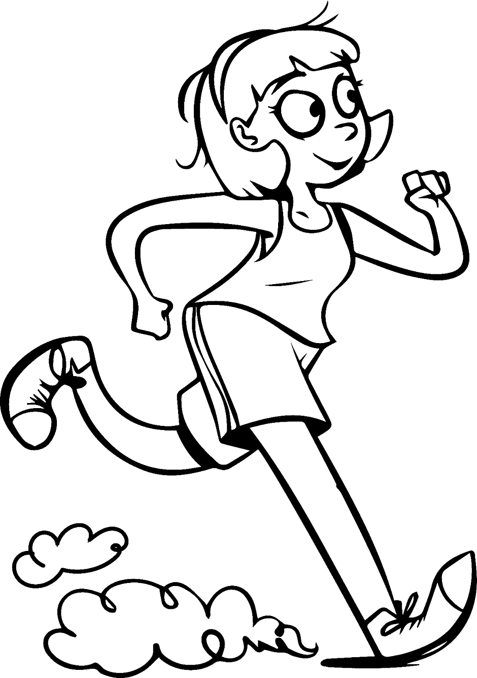 Running Girl Athletics Coloring Page