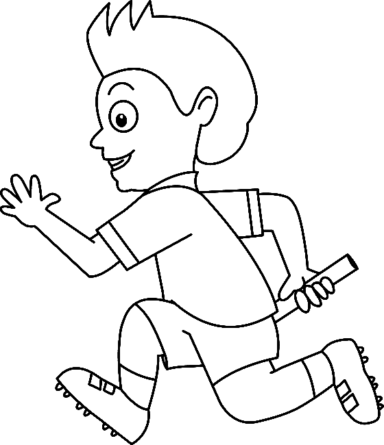 Running Relay Race Coloring Page