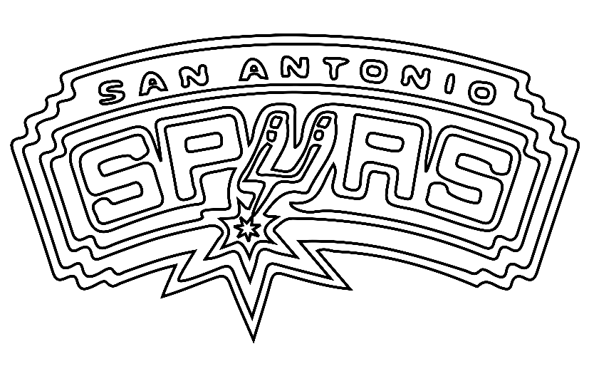 Pagina da colorare di San Antonio Spurs Logo