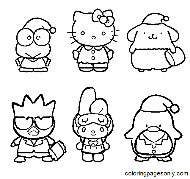 Sanrio Friends Coloring Page Free Printable Coloring Pages