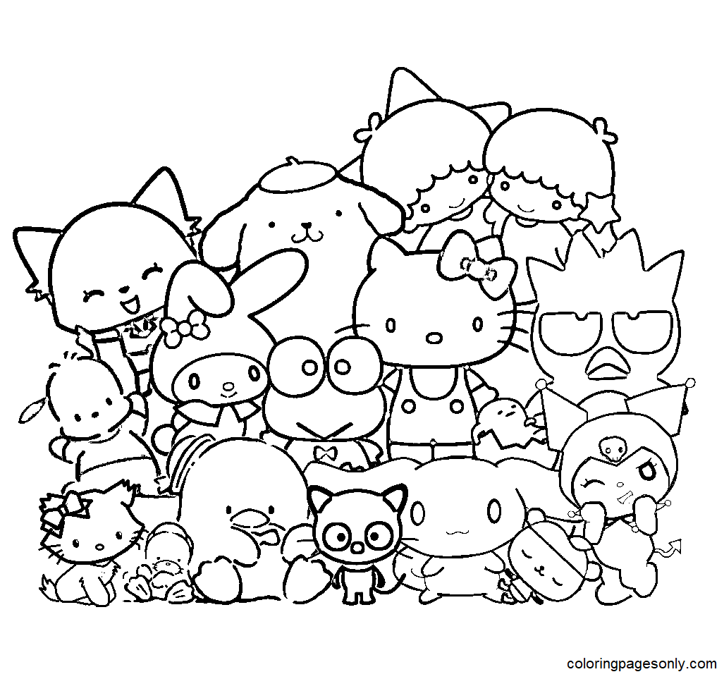 Sanrio Characters Coloring Pages Free Printable Templates