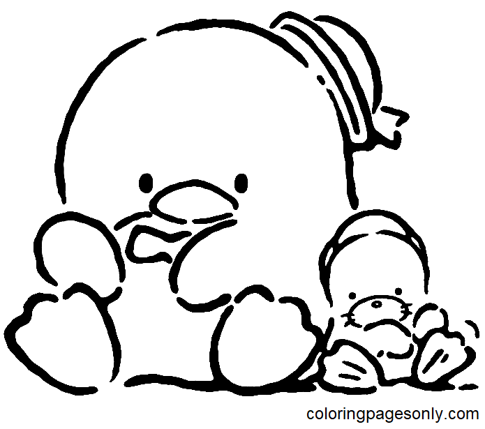 Sanrio Tuxedo Sam and Chip Coloring Page