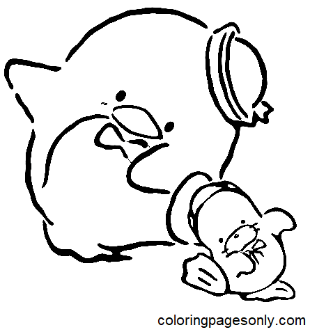 Sanrio Tuxedo Sam with Chip Coloring Pages