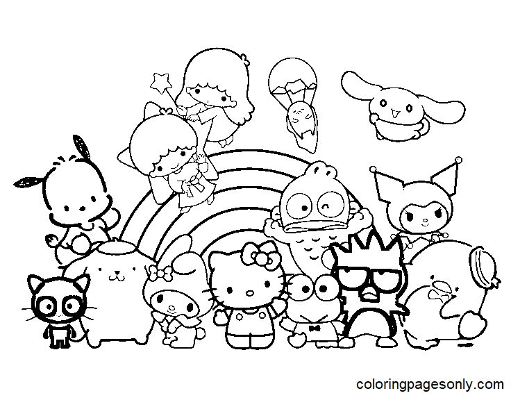 Sanrio Coloring Page Drawing Image