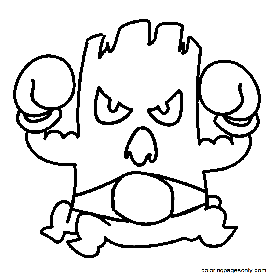 Scary Tree Monster Boxer Coloring Page