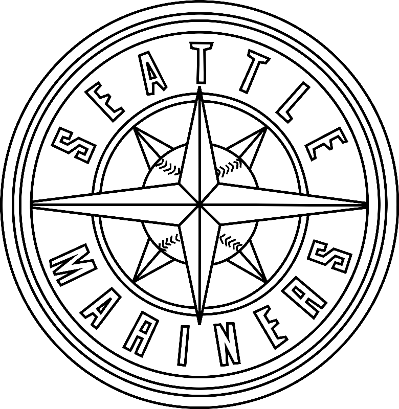Pagina da colorare del logo dei marinai di Seattle