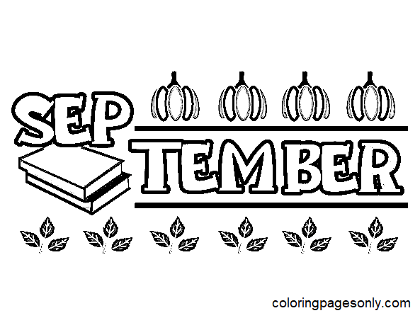 September Image Coloring Page