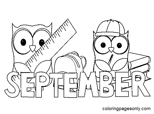 September Printable Coloring Pages